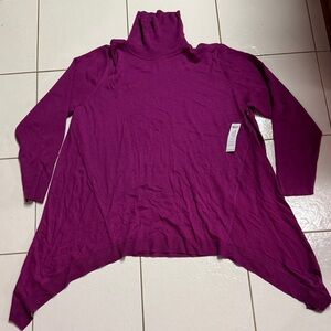 Chico's Vibrant Magenta Cowl Neck Sweater